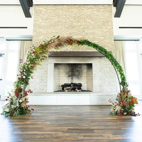 DIY Flower Arch Round with Fireplace