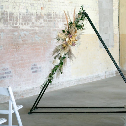 DIY Flower Arch Triangle with Dried Flowers