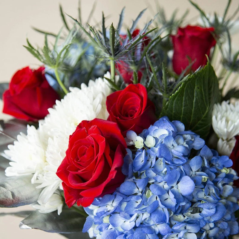 Fourth of July Flower Bouquet Up Close