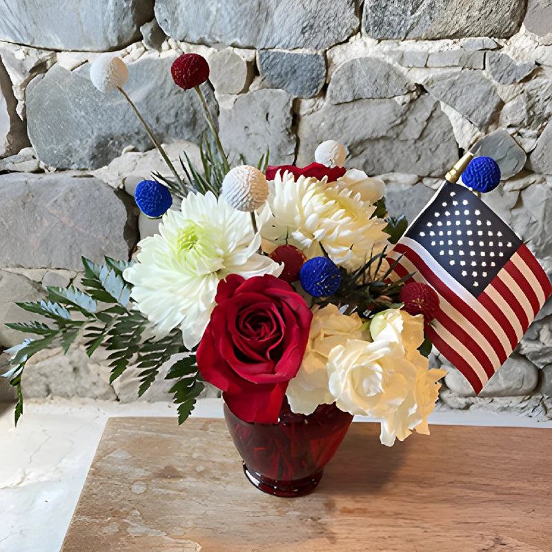 Sweetwater floral design class 4th of July flower bouquet