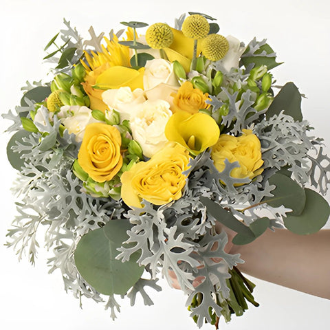 Golden Ray Bouquet and Boutonniere