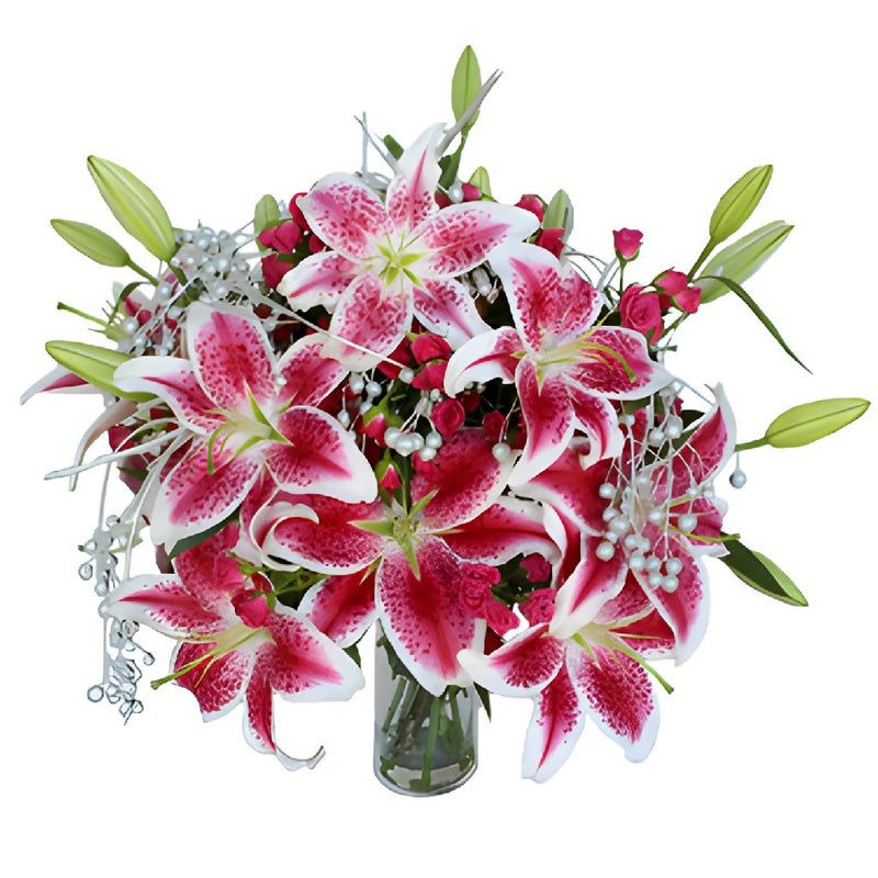 Lilies and Bling Holiday DIY Flower Kit In a Vase