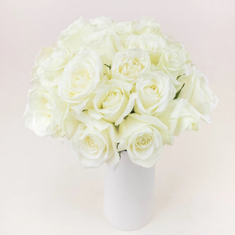 Mojito White Roses in a Vase
