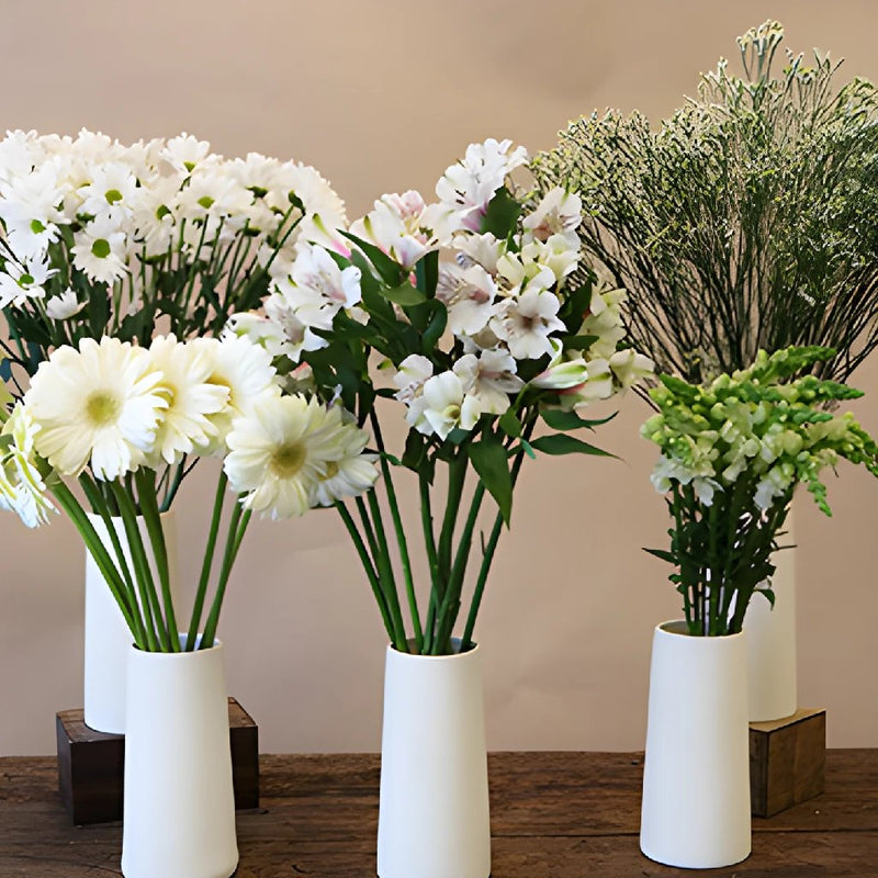 Monochromatic White DIY Flower Kit Bunch