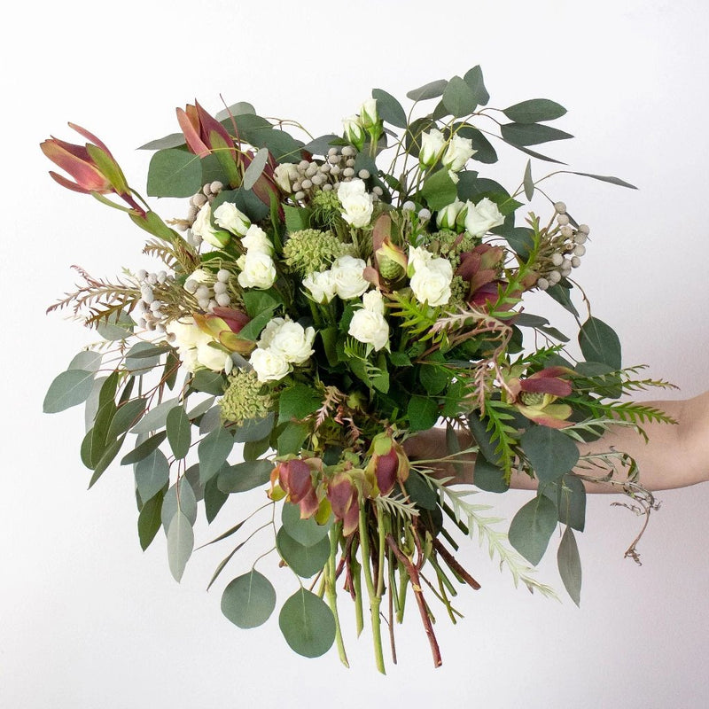 Oxblood and Sage DIY Flower Kit in Hand