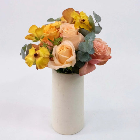 Peach Flower Centerpiece in Vase