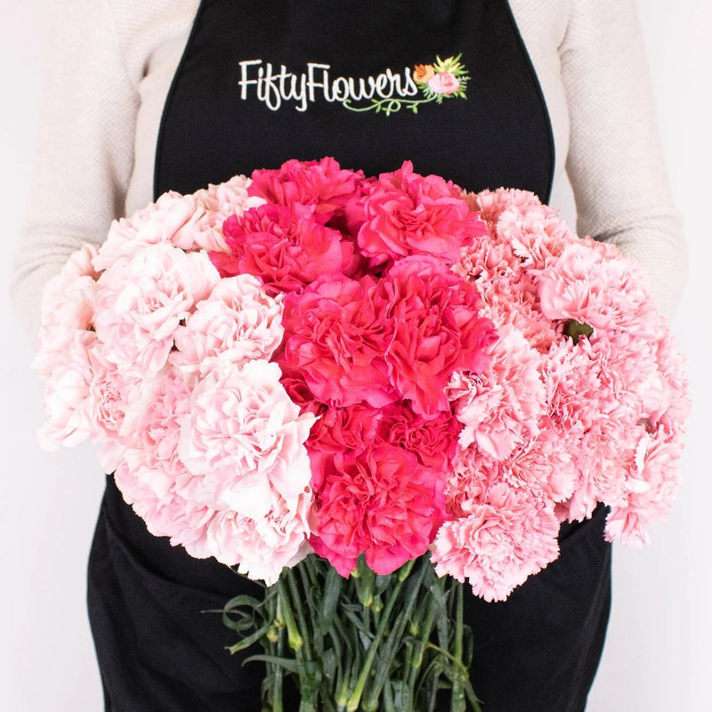 Pink and Hot Pink Flower Bouquet in Hand