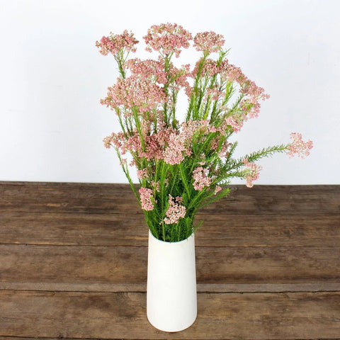 Pink Rice Flower Bunch in Vase