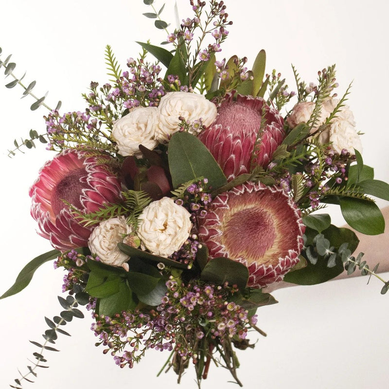 Protea Candy Flower Bunch in Vase