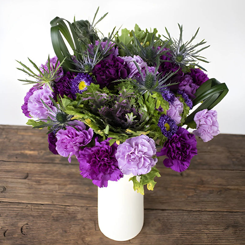 Prickly Purple Flower Bunch in Vase
