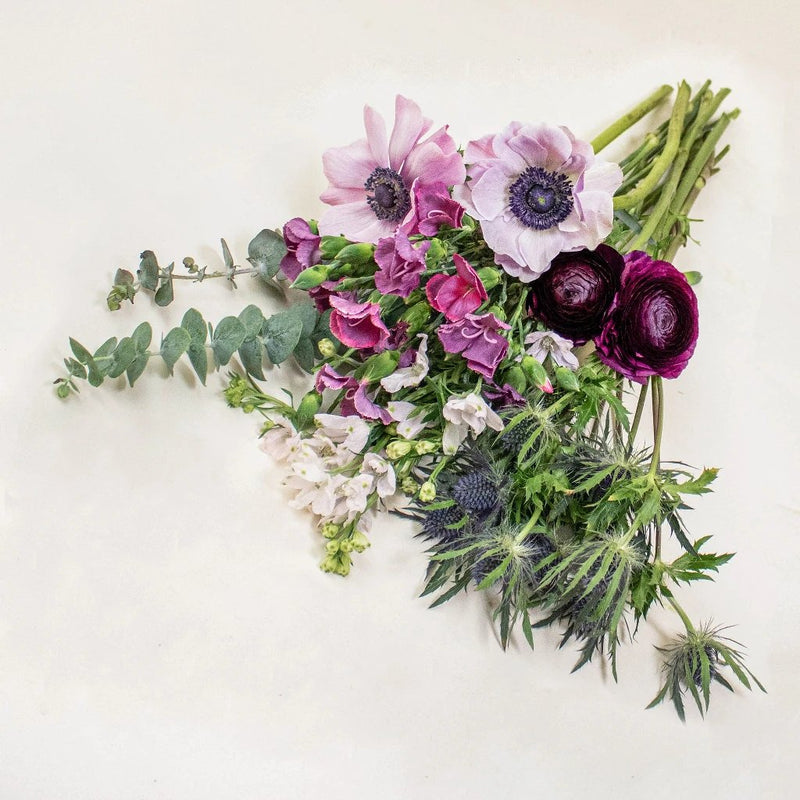 Purple DIY Flower Kit Flatlay