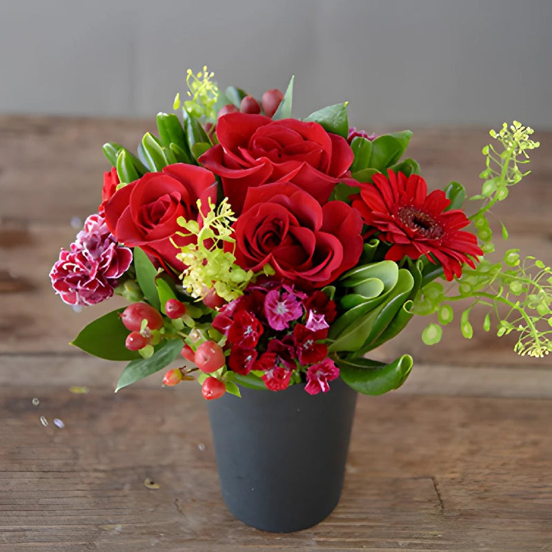 Red Valentines Day Flower Centerpieces