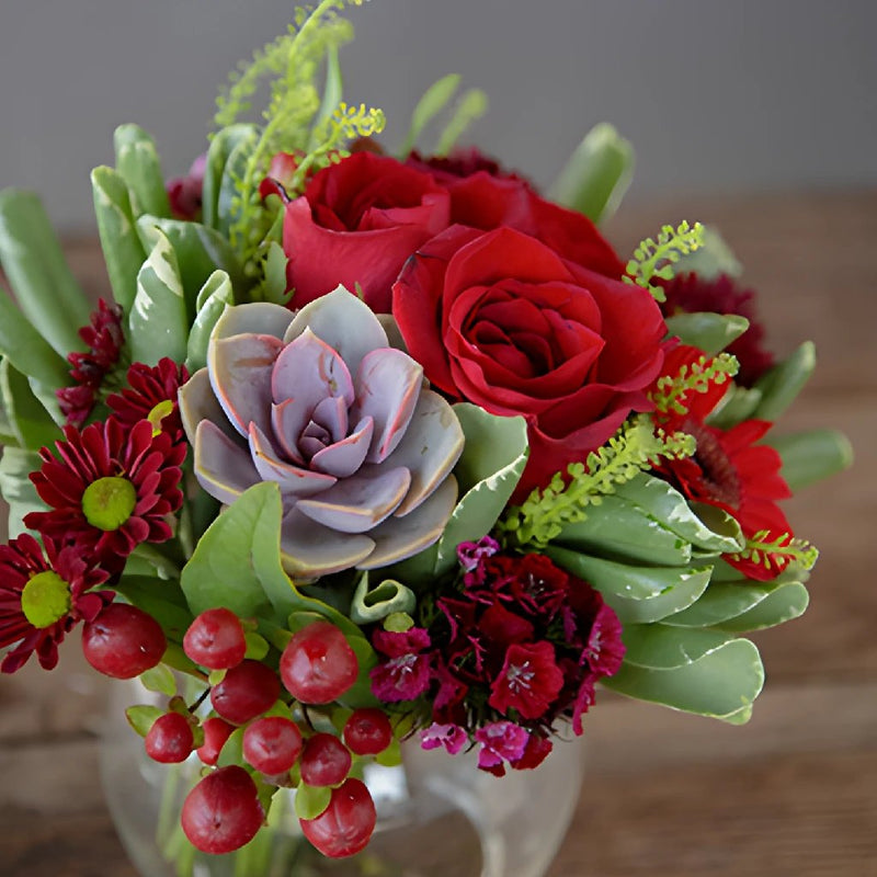 Red Valentines Day Flower Centerpieces