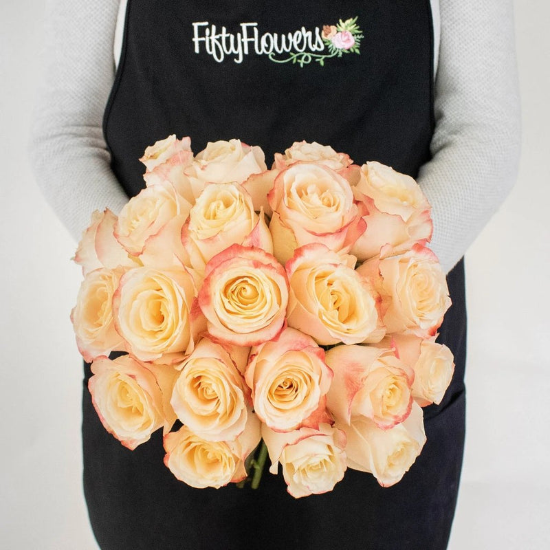 Sevilla Peach Roses in a Hand