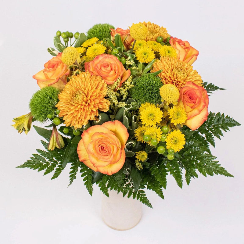 Spunky Spice Wedding Flowers In Vase