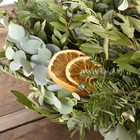 Sunny in Florida Greenery Wholesale Wreath in a hand