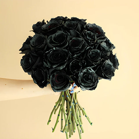 fresh cut roses tinted black for a fun flower gift online delivery