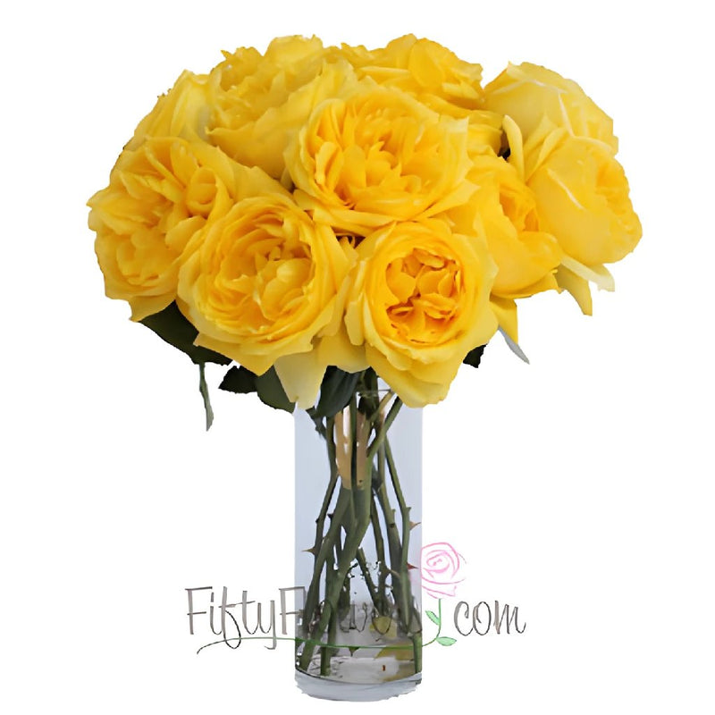Yellow Garden Wholesale Roses In a vase