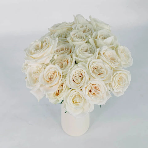 White Rose Flower Bunch in Vase
