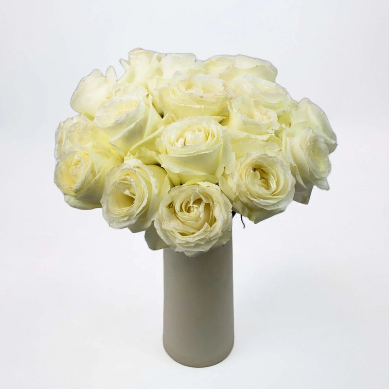 White Rose Flower Bunch in Vase