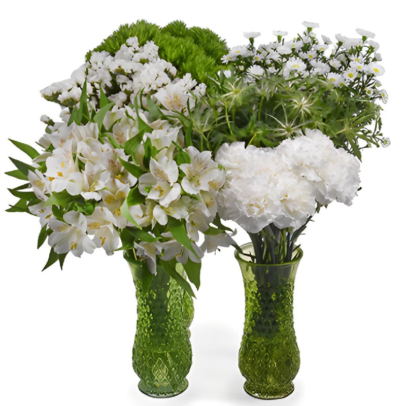 White Textured Filler DIY Flower Kit In a Vase
