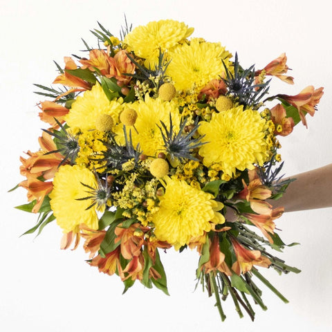 Yellow Cremon Flower Bouquet in Hand