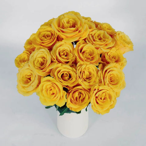 Yellow Rose Flower Bunch in Vase