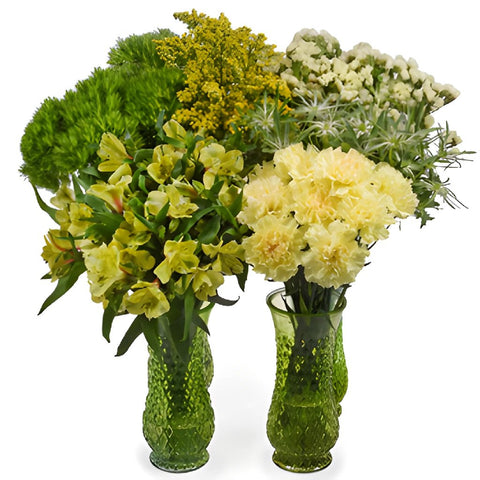 Yellow Textured Filler DIY Flower Kit In a Vase